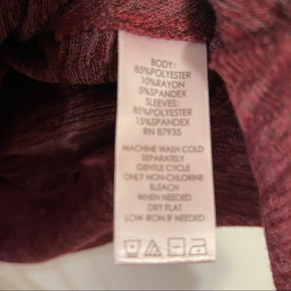 LOGO By Lori Goldstein Knit Cardigan Faux Suede - Picture 5 of 8